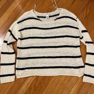 H&M white and black striped sweater - size large